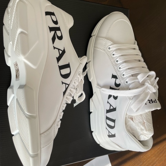 Prada Nylon Bicolor Logo Trainer Sneakers - Women size 38 - Brand NEW - Picture 6 of 13